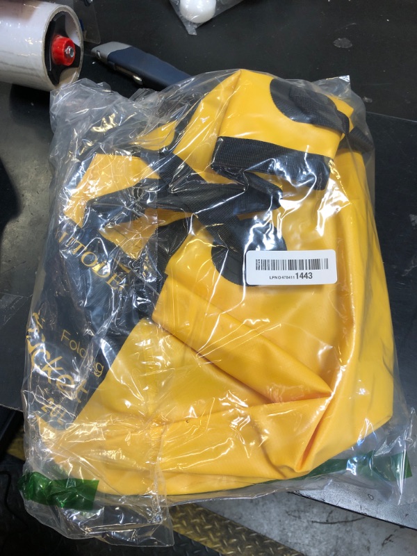 Photo 1 of 1 pck only -----AUTODECO 1 Pack Collapsible Bucket 5 Gallon Container Folding Water Bucket Portable Wash Basin for Outdoor Travelling Camping Fishing Gardening Car Washing Blue and Yellow 20L