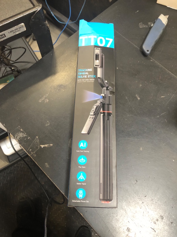 Photo 1 of Auto Face Tracking Phone Tripod One-Touch Open 69.3" Selfie Stick 360° Rotatable Tripod for iPhone with Fill Light & Remote Extendable Stand for Vlogging Live Streaming Video Recording Content Creator