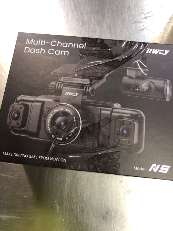 Photo 1 of 4K Dash Cam Front and Rear, 3 Channel Dash Camera with IMX335 Night Vision, WiFi GPS, Voice Control, 2K+1080P+1080P Dash Camera for Cars (64GB Card Included) Black