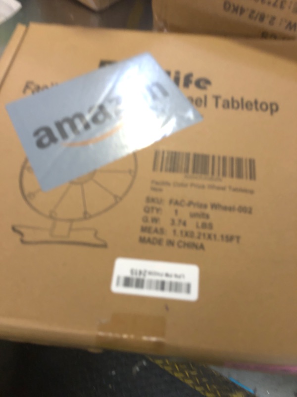 Photo 1 of 12 Inch Spinning Wheel for Prizes - Prize Wheel, 10 Slots Color Spinner with Stand, Table Prize Wheel Spinner for Trade Shows, Carnivals, and Home Game (12 inch)