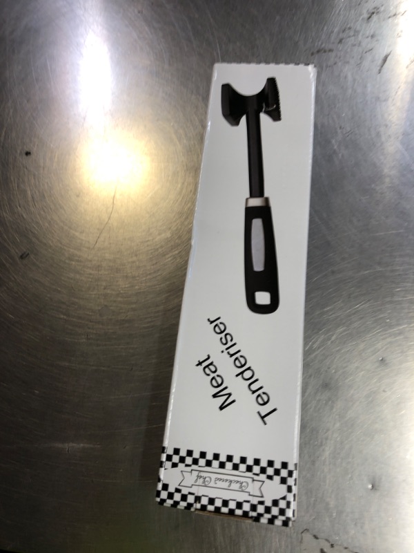 Photo 1 of ??Checkered Chef Meat Tenderizer Tool - Dishwasher Safe Metal Kitchen Mallet for Tenderizing Chicken, Beef, Pork & Nuts with Non-Slip Grip