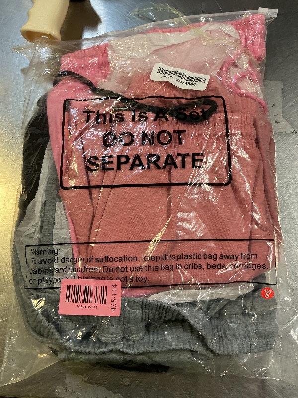 Photo 1 of LessonZoo 4 Pack Girls' Jogger Sweatpants Girls Drawstring Sweat Pants Teens Activewear Kids Joggers with Pockets (Ages 5-16)(Coral Pink, Pink, Light Gray, Black,Small)