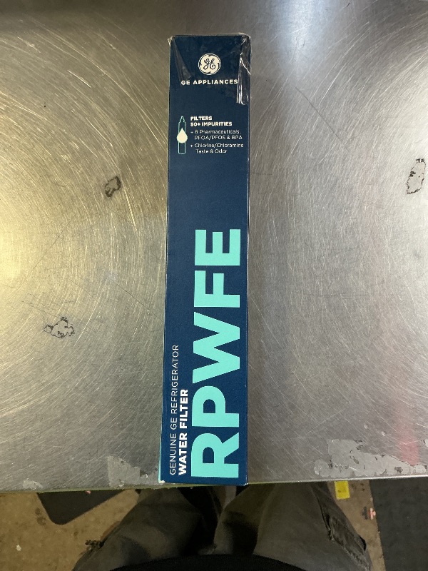 Photo 1 of GE RPWFE Refrigerator Water Filter, Genuine Replacement Filter, Certified to Reduce Lead, Sulfur, and 50+ Other Impurities, Replace Every 6 Months for Best Results, Pack of 1
