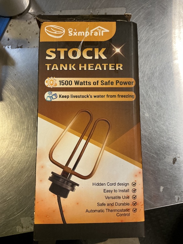 Photo 1 of Submersible Stock Tank Heater Fit for rubbermaid Stock Tanks, 1500W Deicer, Thermostatically Controlled, Rubbermaid Water Trough Heater, Water Trough Heater for Livestock, Three-Years Free Replacement