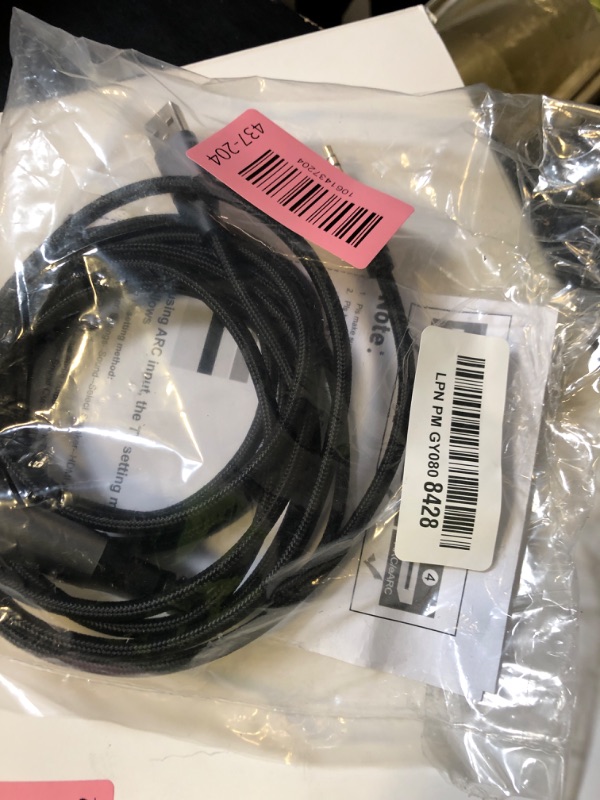 View 2 of HDMI ARC to 3.5mm AUX Audio Extractor Converter Cable 8 FT, USB Powered ARC/eARC to Stereo Male Adapter Splitter,192KHz PCM for TV Sound System Speaker Soundbar Home Theater Amplifier,Plug & Play