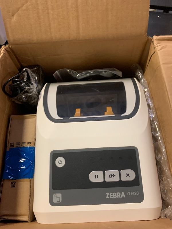Photo 1 of Zebra ZD420t-HC 4" Thermal Transfer Label Printer – 203 dpi, Ethernet & USB, Healthcare-Grade Barcode Printer, P/N; ZD42H42-T01E00EZ\

Key item features
Industrial-grade 4-inch thermal transfer label printing
203 dpi resolution for clear text, graphics, a