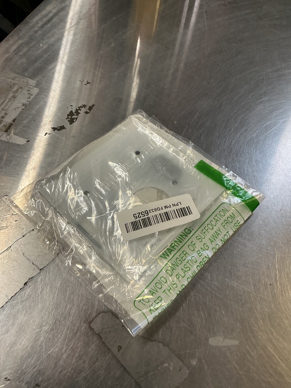 Photo 1 of Leviton 2-Gang 1-Blank 1-Single 1.406-Inch Diameter, Device Combination Wallplate, Painted Metal, Strap Mount, 88085, White