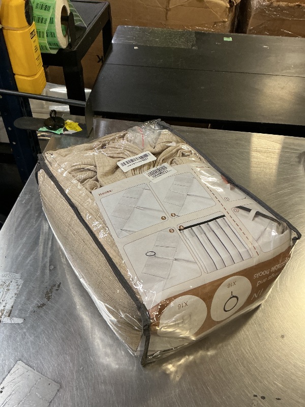 Photo 1 of Extra Wide Linen Sheer Curtains 96 Inches Long 2 Panels Set for Bedroom, Luxury Warm Beige Pinch Pleat Viral Light Filtering Windows Curtain 70x96 Inch Length 2 Panels Set for Dining Room Drapes Decor