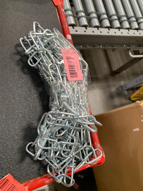 Photo 1 of #3 x 15ft Zinc-Plated Double Loop Chain, Weldless Steel Chain for Hanging Lights, Swings, Pots, and Utility Use – Indoor/Outdoor Chain with 90lbs Capacity