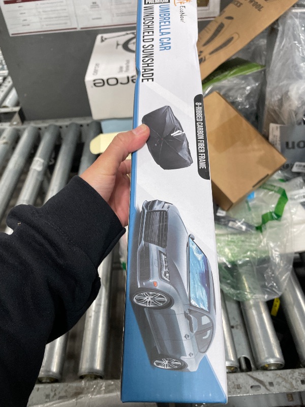 Photo 1 of [2025 Upgraded] Econour Premium Windshield Umbrella Sun Shade | Foldable Car Window Shade for Front Windshield | Sun Blocker Visor Extender | Heat Protection for Sedans, SUVs, Trucks | Medium 57"x33"