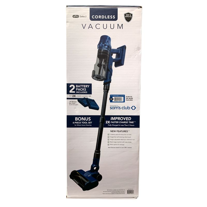 Photo 1 of (used, minor damages)  Select Cordless Vacuum with Removable Battery, 6pc Tool Set, Midnight Blue