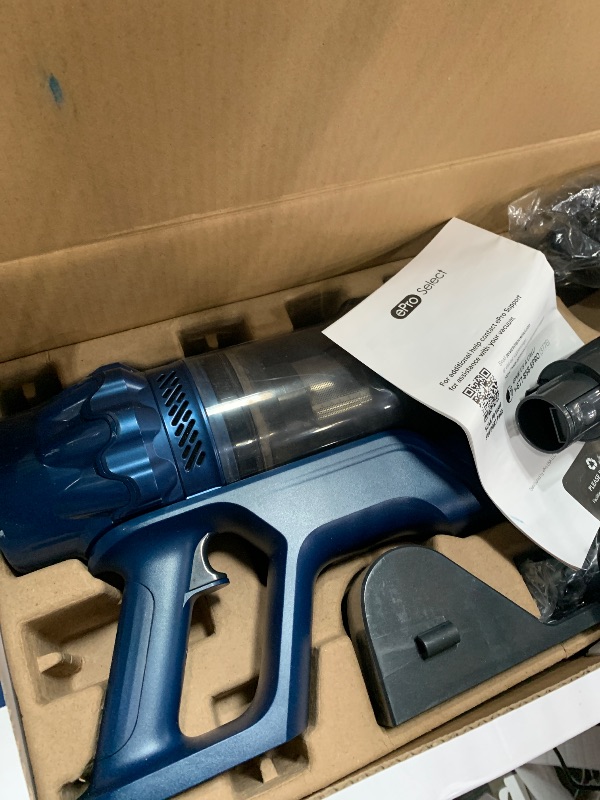 Photo 1 of (used, minor damages)  Select Cordless Vacuum with Removable Battery, 6pc Tool Set, Midnight Blue
