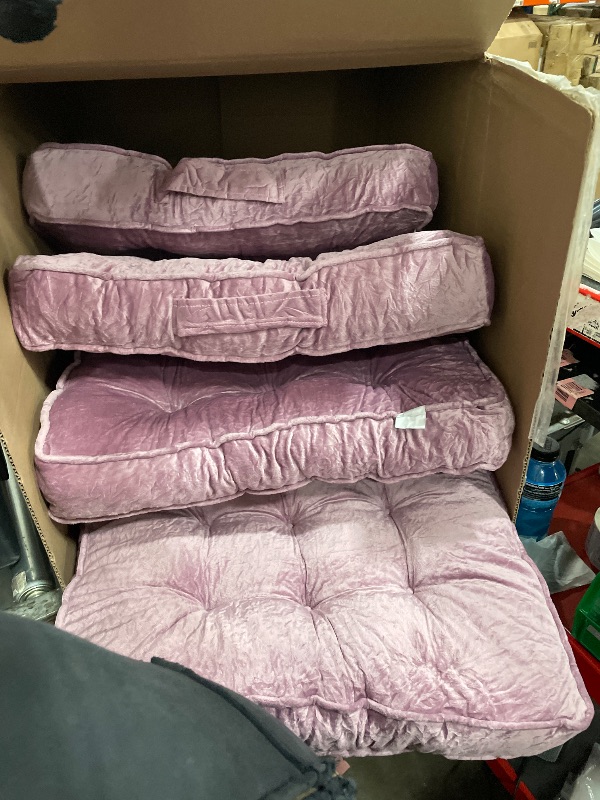 Photo 1 of 1 MIDDLE ONE Floor Pillow Set of 4, Memory Foam Meditation Cushion, Floor Cushions for Adults Sitting, Large Square Seat Cushions for Yoga, Living Room, 20x20 Inch (Purple)
