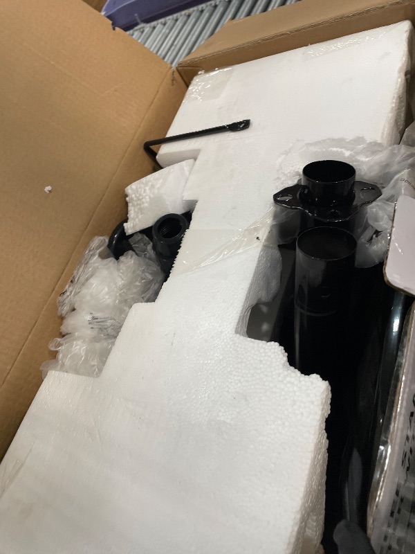 Photo 1 of (MISSING SCREWS, PARTS SOLD) BLACK+DECKER Patio Floor Electric Heater, Patio Heater Stand for Outdoors with 3 Heat Settings