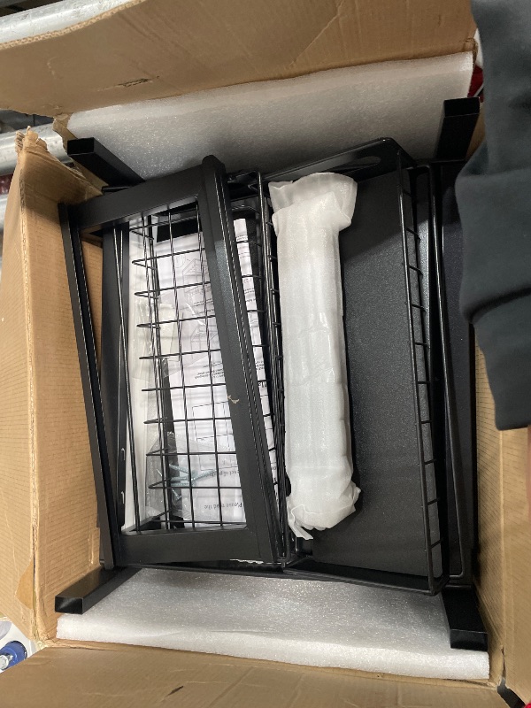 Photo 1 of 1 Pack Expandable Under Sink Organizers And Storage With Upgrade Ball-Bearing Slide Tracks,2-Tier Pull Out Under Cabinet Organizer Height Adjustable,Slide Out Under Sink Drawers-Black(Patent Pending)