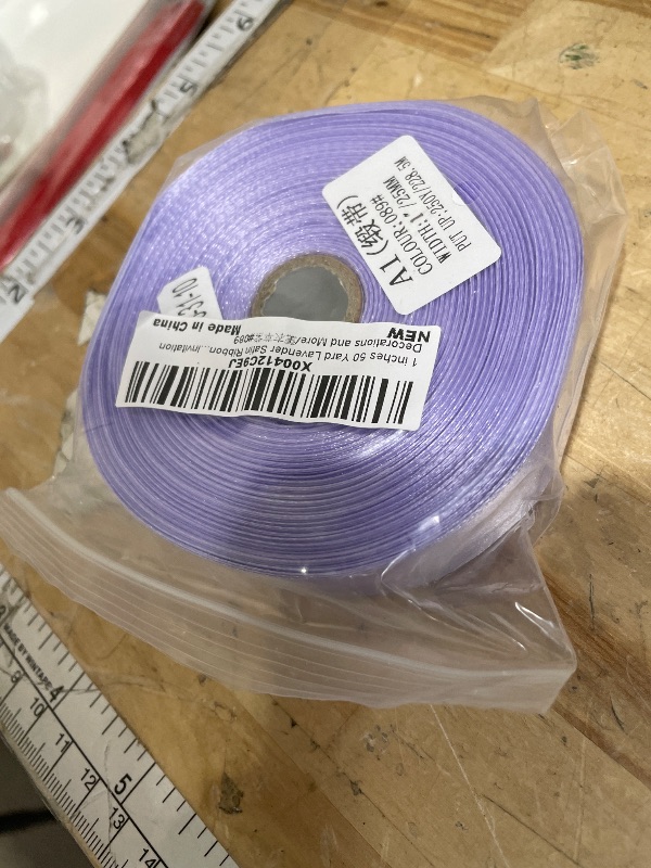Photo 1 of 1 inches 50 Yard Lavender Satin Ribbon for Gift Wrapping, Wedding, Crafts, Christmas,Easter, Floral, Hair, Invitation Decorations and More