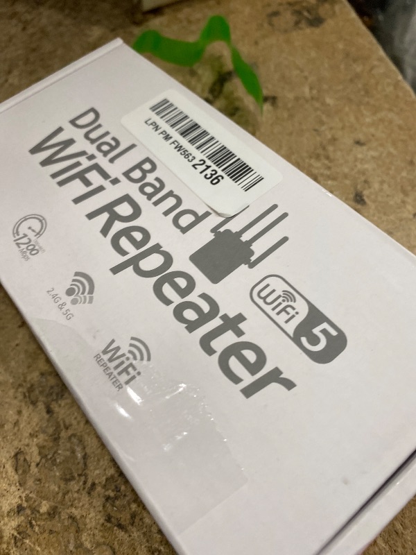 Photo 1 of 1200Mbps Dual Band 5GHz/2.4GHz WiFi Extender, WiFi Extender Signal Booster, 12880 Sq.Ft Coverage, 105-Device Support, Setup for Home & Outdoor Use