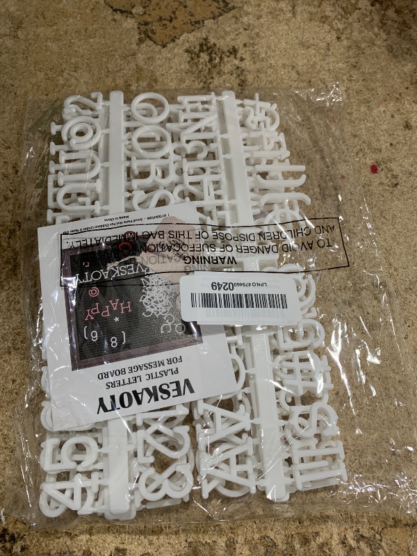 Photo 1 of 1 Inch Letters for Felt Letter Board, 188 Pieces Including Characters, Numbers & Symbols for Changeable Plastic Message Boards by Veskaoty (White)