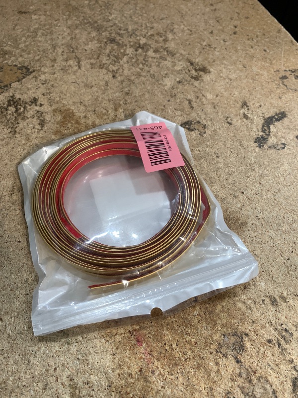 Photo 1 of 16.4 ft Gold Peel and Stick Trim Border for Mirror Strips Frame Trims Wall Ceiling Floor Cabinet Tile Edge Molding Trim for DIY Home Decoration (6.6mm/0.26" Wide)