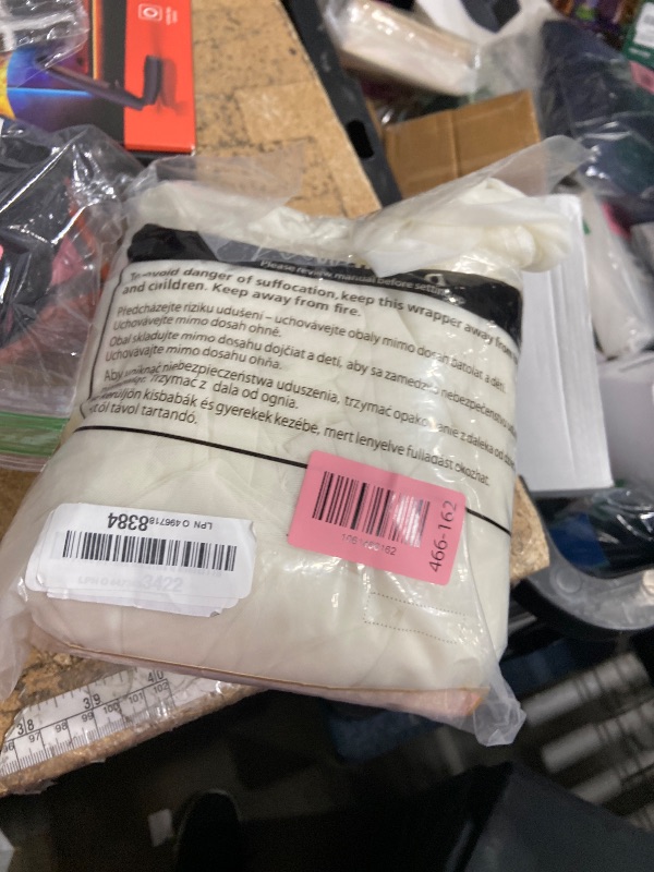 Photo 1 of 10×10ft Cream White Tulle Backdrop Curtain with Lights String for Parites, Sheer Photo Curtain Backdrop Drapes for Wedding Party Photography Backgrounds