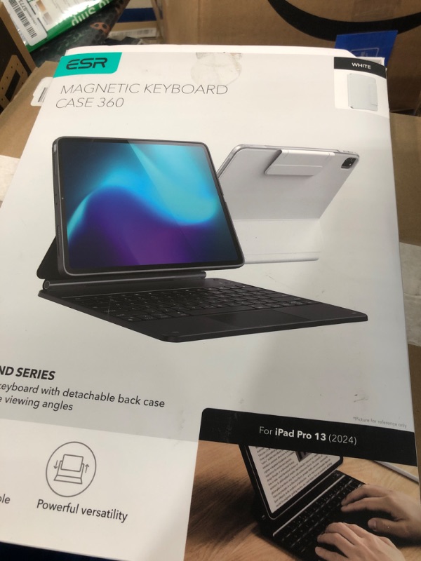 Photo 1 of [Upgraded] ESR iPad Pro 13 Inch Case with Keyboard (M5/M4, 2025/2024), iPad Pro 13 Keyboard Case with Magnetic Stand, Portrait/Raised Modes for iPad Pro 13, Removable, Rebound 360 Series,White
