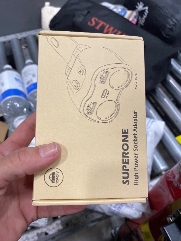 Photo 1 of [2025 Upgraded] Cigarette Lighter Splitter, SUPERONE 180W 2-Socket Cigarette Lighter Adapter with Dual QC3.0 and 20W PD USB C Car Charger Splitter for GPS/Dash Cam/Laptop/iPad/iPhone 17/16/15/14/13/12
