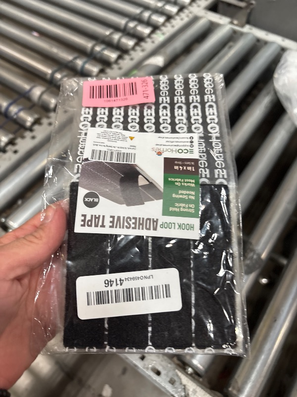 Photo 1 of (1x4 Inch, 16 Sets) Strips with Adhesive for Fabric, No Sew Stick On for Fabric, Sticky Back for Clothes, Curtains - Heavy Duty Double Sided Hook and Loop Hem Tape Fasteners, No Sewing No Iron, Black
