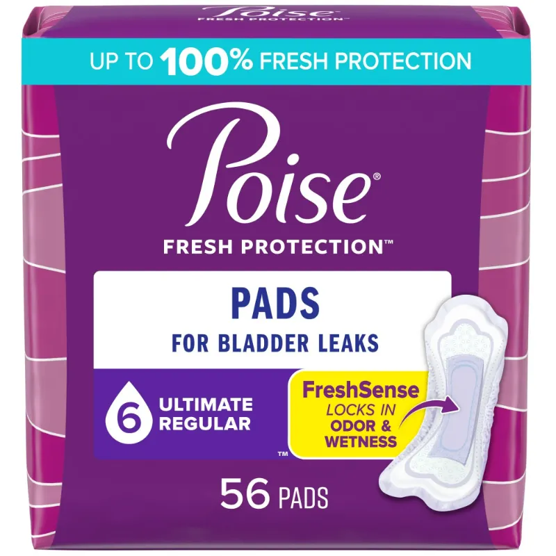 Photo 1 of ***3 pack**
Poise Incontinence Pads for Women, 6 Drop Ultimate Absorbency, Regular Length, 56 Count x 3pack 
