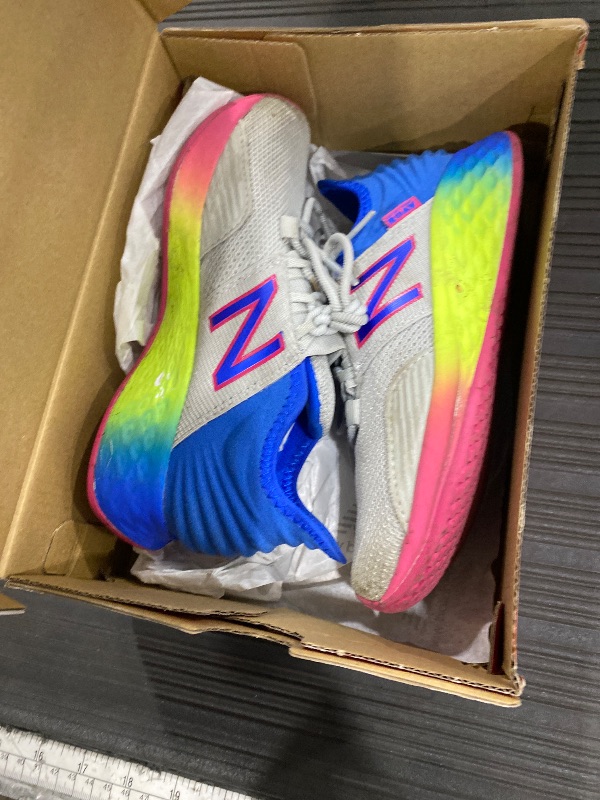 View 3 of (VERY USED SIZE 13 KIDS) New Balance Kid's Fresh Foam Roav V1 Lace-up Running Shoe, Light Aluminum/Cobalt, 13 Little Kid