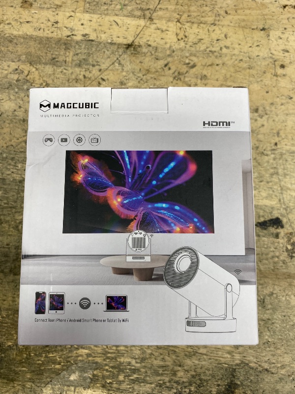 Photo 1 of ?Electric Focus?Magcubic Mini Projector 4K Support, Smart Projector with WiFi 6 and Bluetooth 5.4, 5W Soundbase Speaker, 180° Rotation, Portable Proyector for Home Theater