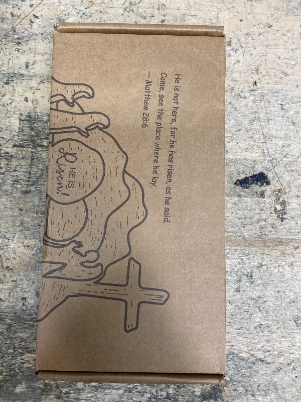 Photo 1 of ?He is Risen?Empty Tomb Scene Spring Easter Decorations, Jesus Nativity Resurrection Figurines Set With Wooden Cross For Home, Office, Table, Shelf, Mantle Decor – Christian Catholic Religious Gifts