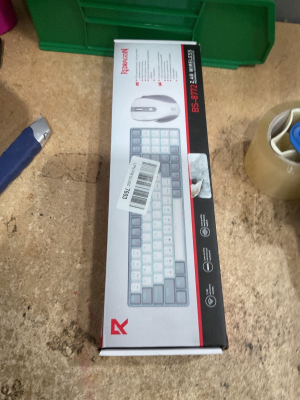 Photo 1 of **MISSING DONGLE** Redragon BS135 Wireless Keyboard and Mouse Combo, 75% 78 Keys 2.4Ghz Wireless Low-Profile Mechanical Keyboard w/Rechargeable Battery, Single Blue Blacklight, 2400 DPI Ergonomic Mouse