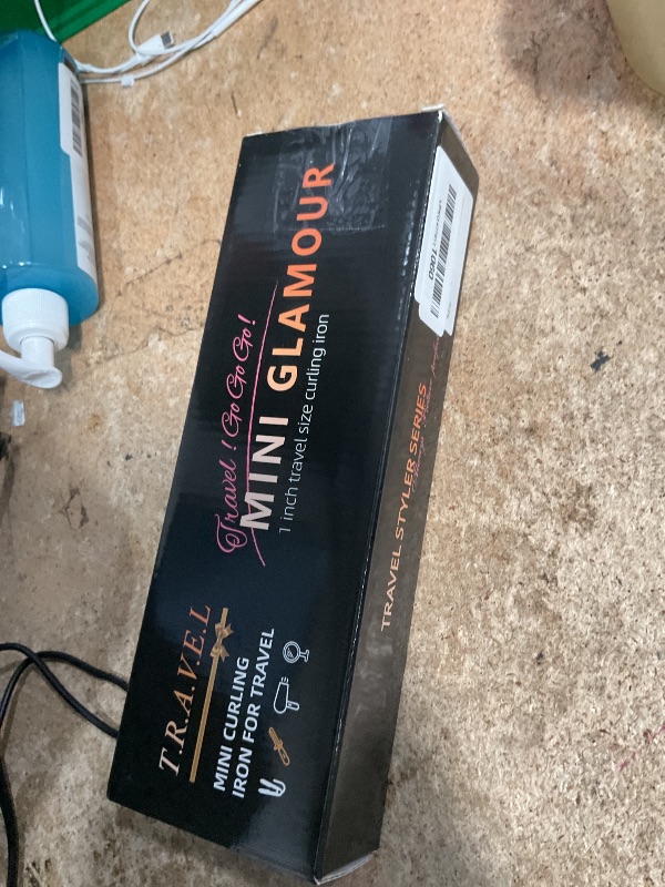 Photo 1 of 1 Inch Mini Travel Curling Iron, 100-240V Travel Dual Voltage Curling Iron for Short Hair with 5 Heat Settings, Small Curling Wand with Temperature Memories and Lock, Rose Gold