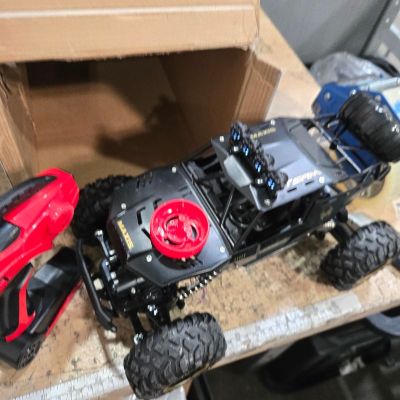 Photo 1 of **controller broken** Jiakora RC Cars Remote Control Car 1:12 Off Road Truck, Metal Shell LED Headlights Offroad Monster RC Truck, 4x4 All Terrain Hobby RC Cars Toys for Boys Kids Adults Gifts 8-12