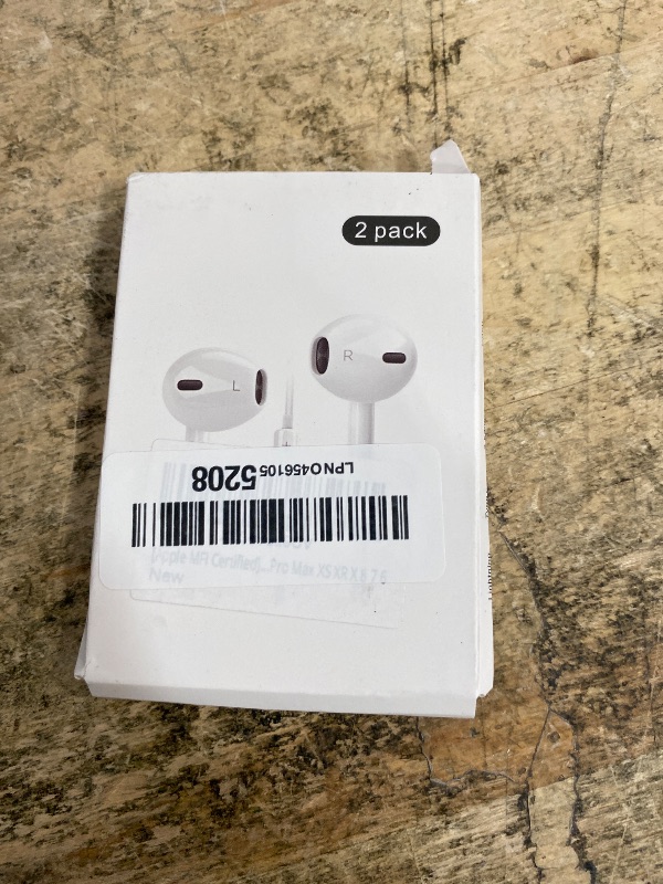 View 2 of [Apple MFi Certified] 2 Pack for iPhone Headphones Wired Earbuds/Earphones with Built-in Microphone & Volume Control HiFi Stereo Nosie Reduction Compatible for iPhone 14 13 12 11 Pro Max XS XR X 8 7 6