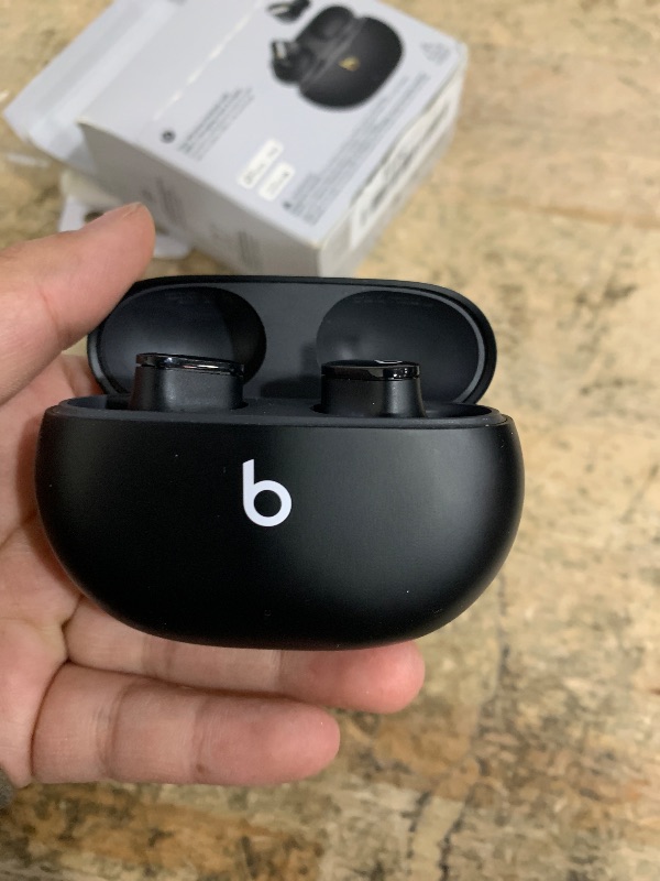 Photo 1 of **Only One WORKS**
Beats Studio Buds + | True Wireless Noise Cancelling Earbuds, Enhanced Apple & Android Compatibility, Built-in Microphone, Sweat Resistant Bluetooth Headphones, Spatial Audio - Black/Gold