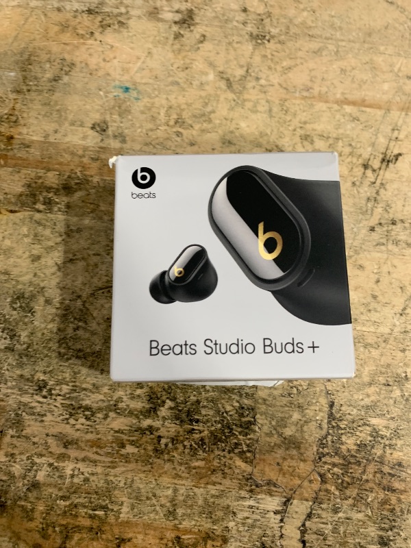 Photo 1 of **Only One WORKS**
Beats Studio Buds + | True Wireless Noise Cancelling Earbuds, Enhanced Apple & Android Compatibility, Built-in Microphone, Sweat Resistant Bluetooth Headphones, Spatial Audio - Black/Gold