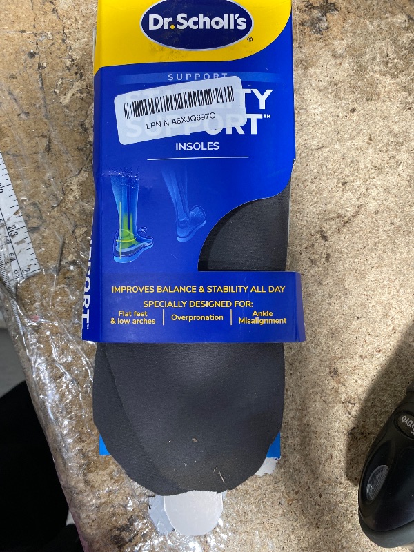 Photo 1 of ?Dr. Scholl's Stability Support Insoles, Flat Feet & Overpronation Low Arch Support, Improves Balance & Stability, Motion Control, Trim Inserts to Fit Shoes, Women's Size 6-10