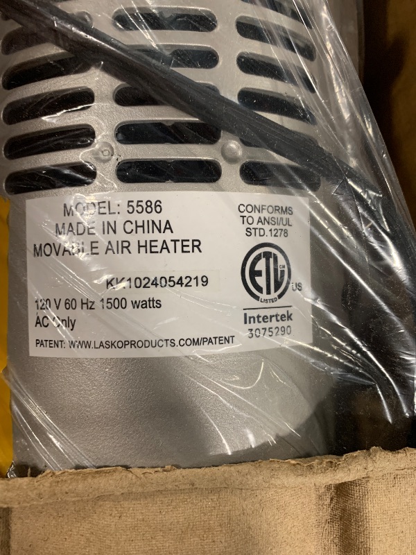 Photo 1 of ***SIMILAR ITEM***
Lasko Oscillating Digital Ceramic Tower Heater for Large Rooms, with Adjustable Thermostat, Timer and Remote Control, 29 Inches, 1500W, Black, 5586