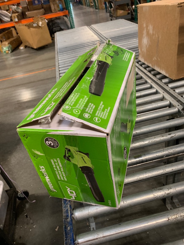 Photo 1 of **Missing battery**
Leaf Blower Cordless, 650CFM Electric Leaf Blowers with 2 x 5.2Ah Batteries and Charger, 3 Speed Modes, 1 x Adjustable Shoulder Strap, Powerful Blowers for Lawn Care, Patio, Dust, Blowing Leaves