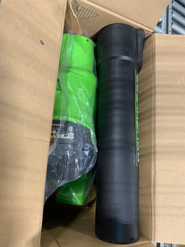 Photo 1 of **Missing battery**
Leaf Blower Cordless, 650CFM Electric Leaf Blowers with 2 x 5.2Ah Batteries and Charger, 3 Speed Modes, 1 x Adjustable Shoulder Strap, Powerful Blowers for Lawn Care, Patio, Dust, Blowing Leaves