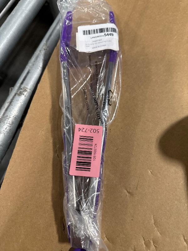 Photo 1 of **MISSING SMALLER TONGS** Set of 2 Kitchen Tongs 9-Inch & 12-Inch, Premium Stainless Steel BPA Free Silicone Non-Stick Grilling Barbeque Cooking Locking Food Tongs, Purple