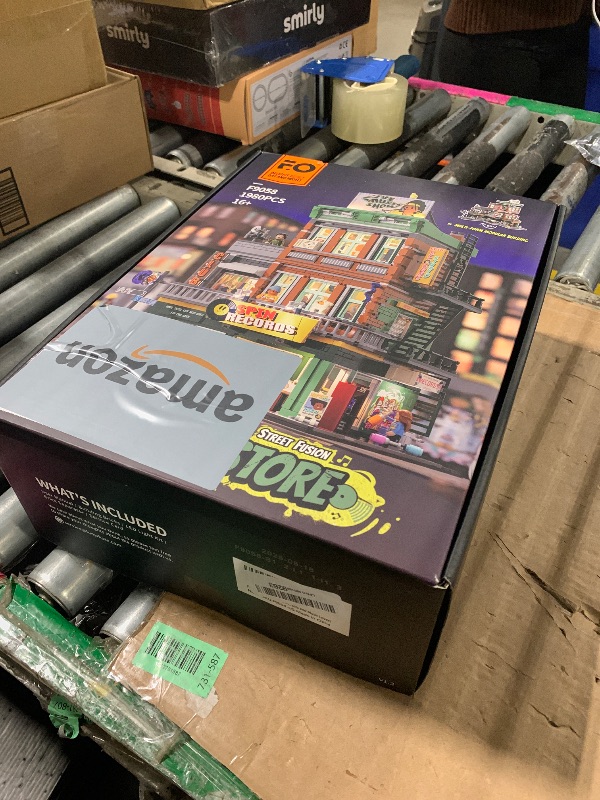 Photo 1 of FUNWHOLE Record Store Lighting Building Bricks Set - Street Fusion City Town Audio Shop Multi-Form Modular Collection Kit 1980 Pcs for Adults & Teen & Music Lovers