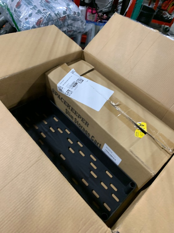 Photo 1 of *MISSING PARTS UNKNOWN*
UMDONX 4-Tier Kitchen Storage Cart Metal Snack Cart Adjustable Fruit Basket on Wheels Stand Baskets for Potato Onion Produce Black