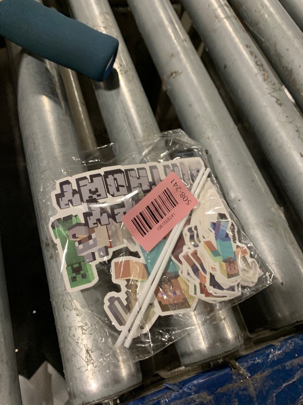 Photo 1 of 25 Pcs Pixel Styled Gamer Cake Decorations, Happy Birthday Cake Topper, Party Supplies for Boys & Girls