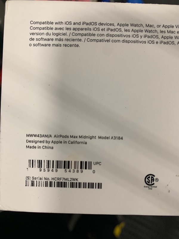 Photo 1 of Apple AirPods Max Wireless Over-Ear Headphones, Pro-Level Active Noise Cancellation, Transparency Mode, Personalized Spatial Audio, USB-C Charging, Bluetooth Headphones for iPhone - Midnight