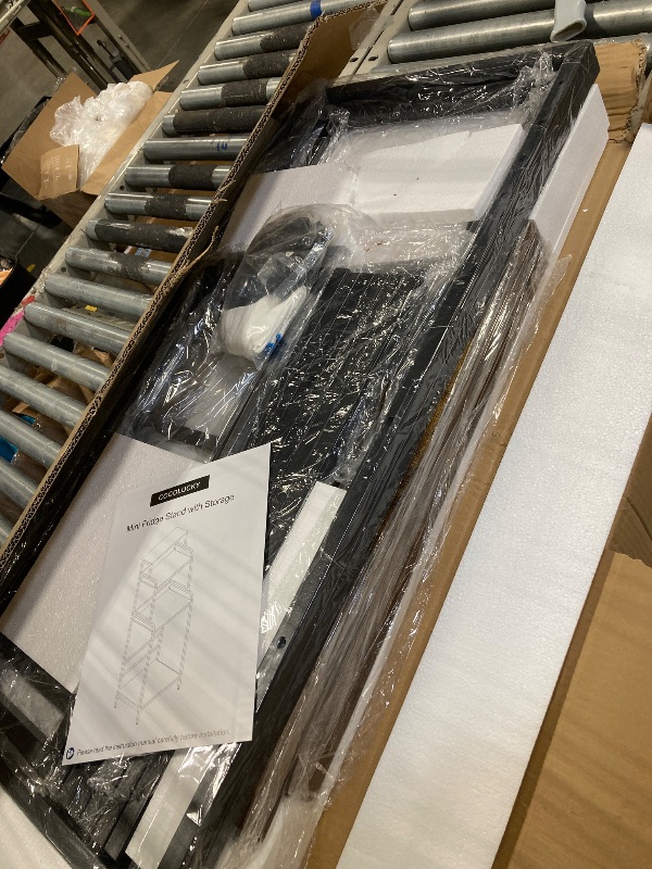 Photo 3 of COCOLUCKY 4-Tier Mini Fridge Stand with Storage,Mini Fridge Cabinet with Storage,Microwave Stand,Bakers Rack,Microwave Oven Stand with Storage,Mini Fridge Shelf for Home Office Dorm (Vintage Brown)