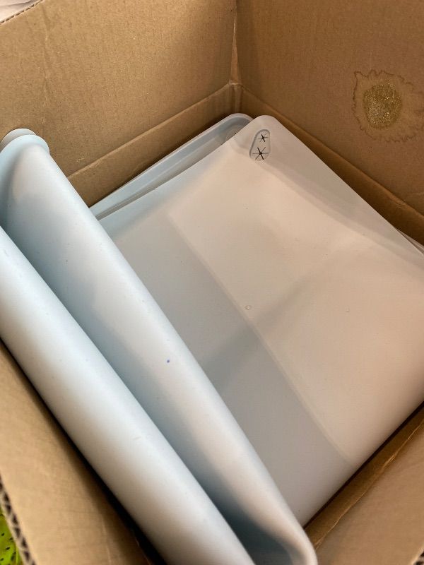 Photo 1 of **MINOR DAMAGE - USED**
TidyFriend Dog Pee Pad Holder Tray Fits for 30” x 23” Pee Pads with Corner Lock Holes, Raised Edges, Non-Spill, Easy to Clean Silicone Dog Potty Tray Holder, For Indoor Floor Protection (Light Grey)