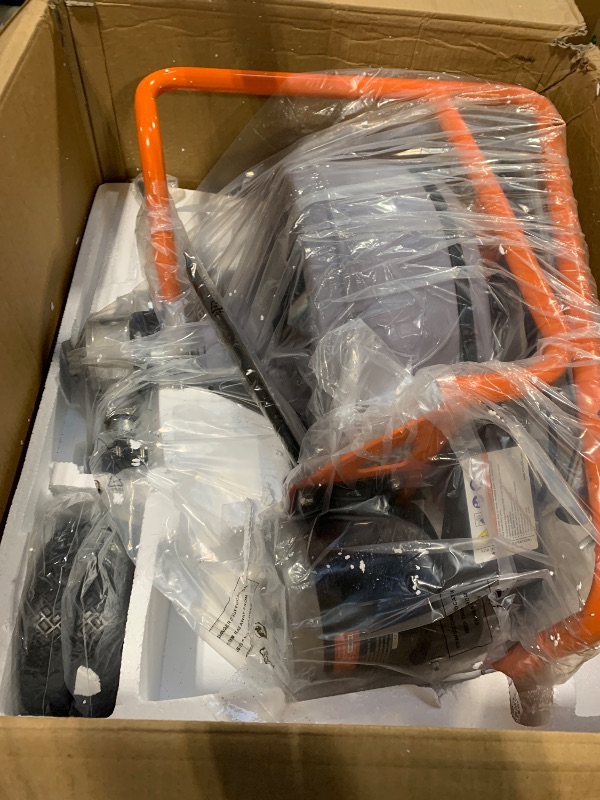 Photo 1 of VEVOR Drain Cleaner Machine 100FT x 1/2 Inch, Auto Feed Sewer Snake Drain Auger on Wheels, Portable Drain Cleaning Machine with 8 Cutters & Air-activated Foot Switch for 2" to 4" Pipes