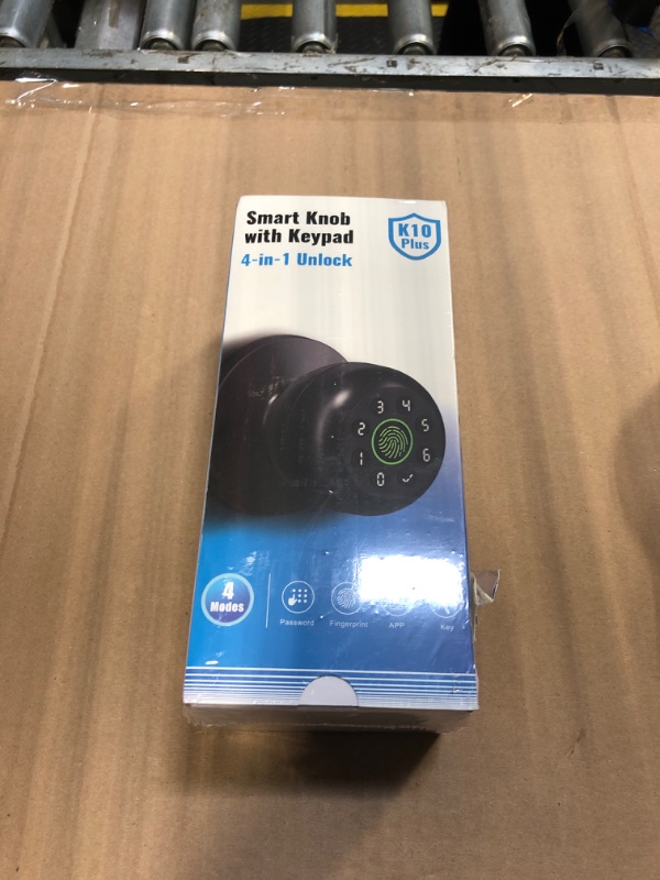 Photo 1 of ****** FACTORY SEAL *****  Fingerprint Door Lock, Smart Fingerprint Door Knob with Keypad, Biometric Door knobs with App Control, Auto Lock Door Lock with Code, Keyless Door Knob with Locks for Bedroom, Home,Office-Matte Black